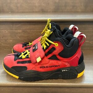 Polo Sport Ralph Lauren PS100 Red Black High Top Sneakers Men's 14 Reissue